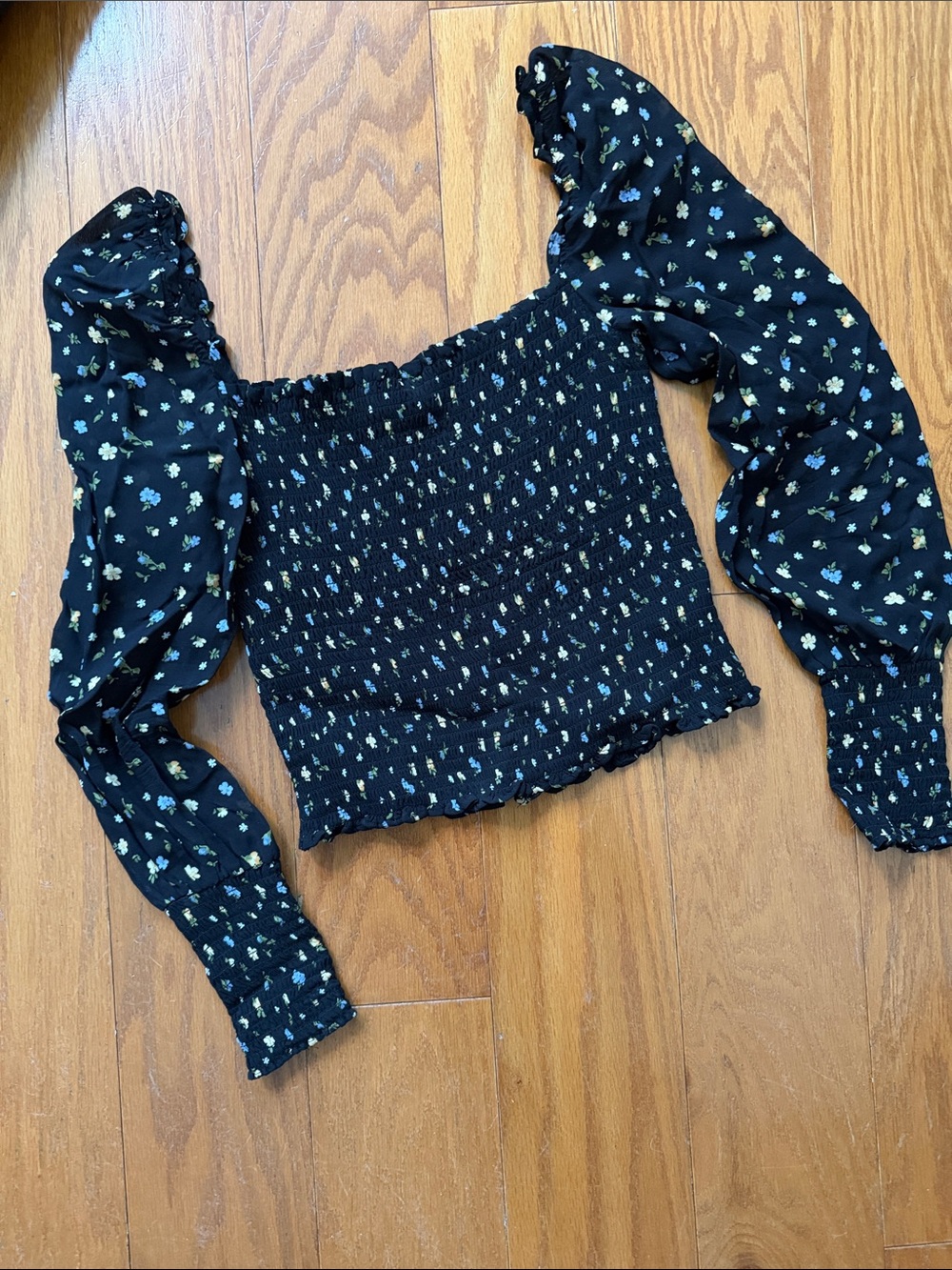 Reformation Floral Print Ruched Top